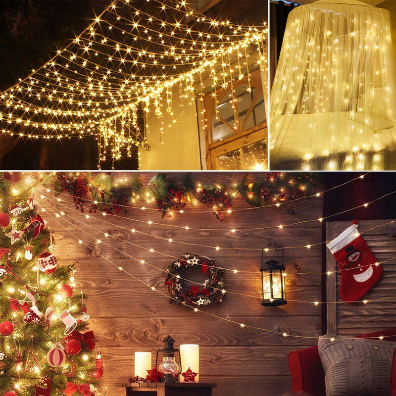 3M 300 LEDs String Curtain Light with Remote Outdoor Lighting - DailySale
