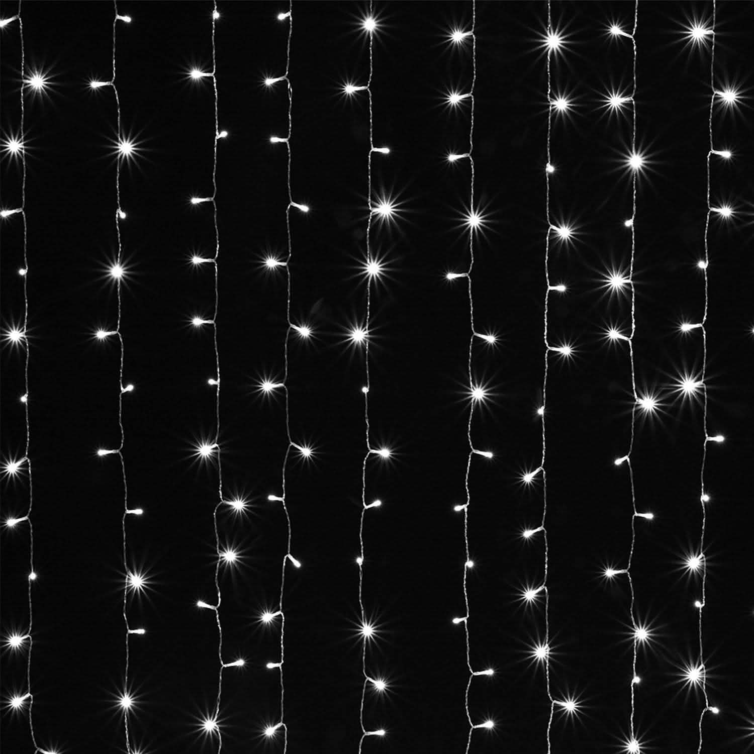 3m x 2m Cool White Waterproof Curtain Fairy String Lights with 8 Modes Outdoor Lighting - DailySale