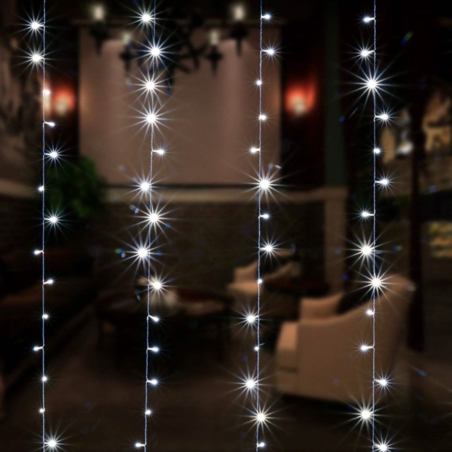 3m x 2m Cool White Waterproof Curtain Fairy String Lights with 8 Modes Outdoor Lighting - DailySale