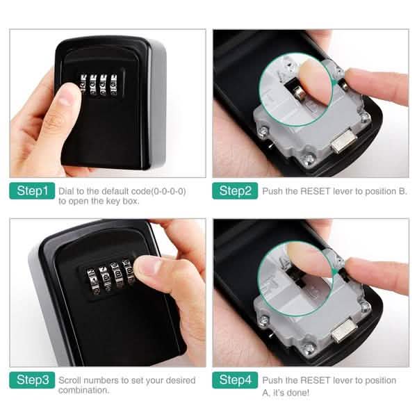 4-Digit Combination Password Wall Mounted Key Storage Lock Box Closet & Storage - DailySale
