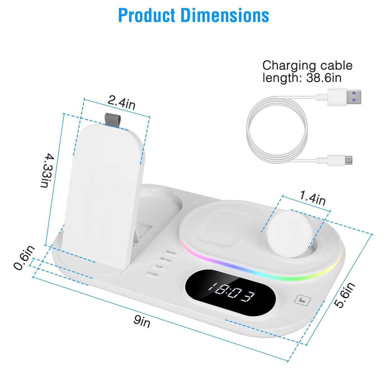 4-in-1 Foldable Wireless Charging Station Stand Dock Mobile Accessories - DailySale