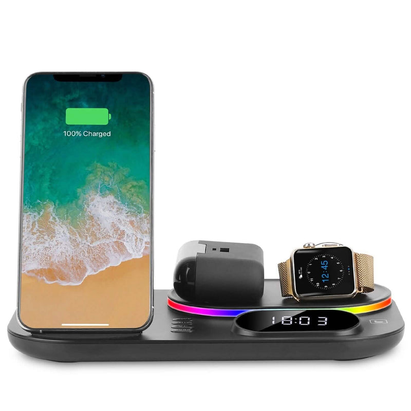 4-in-1 Foldable Wireless Charging Station Stand Dock Mobile Accessories - DailySale