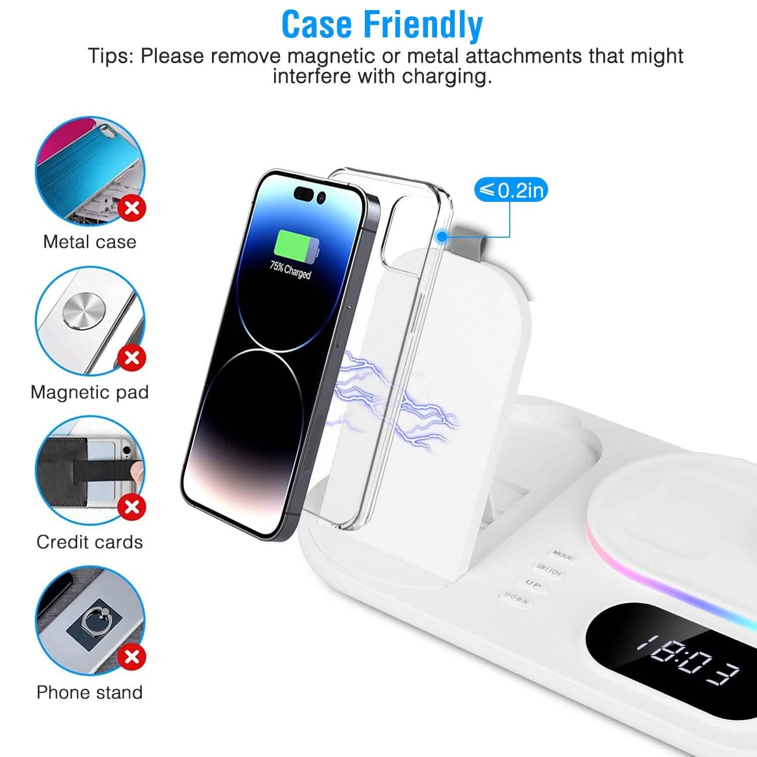 4-in-1 Foldable Wireless Charging Station Stand Dock Mobile Accessories - DailySale
