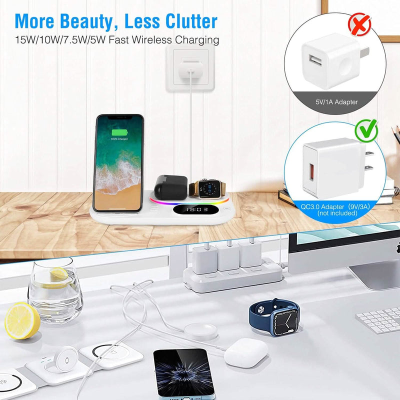 4-in-1 Foldable Wireless Charging Station Stand Dock Mobile Accessories - DailySale
