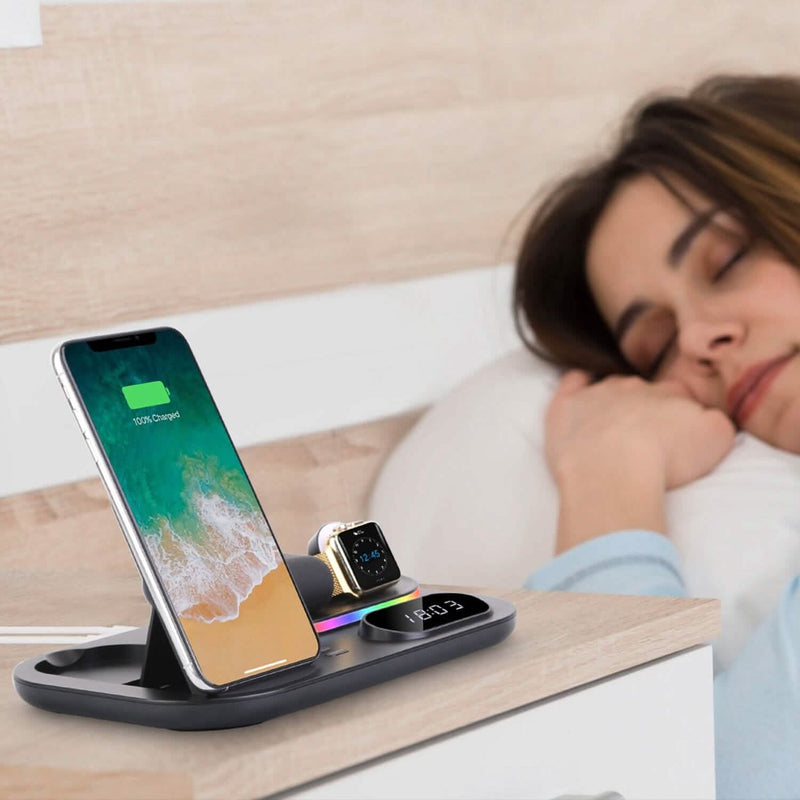 4-in-1 Foldable Wireless Charging Station Stand Dock Mobile Accessories - DailySale