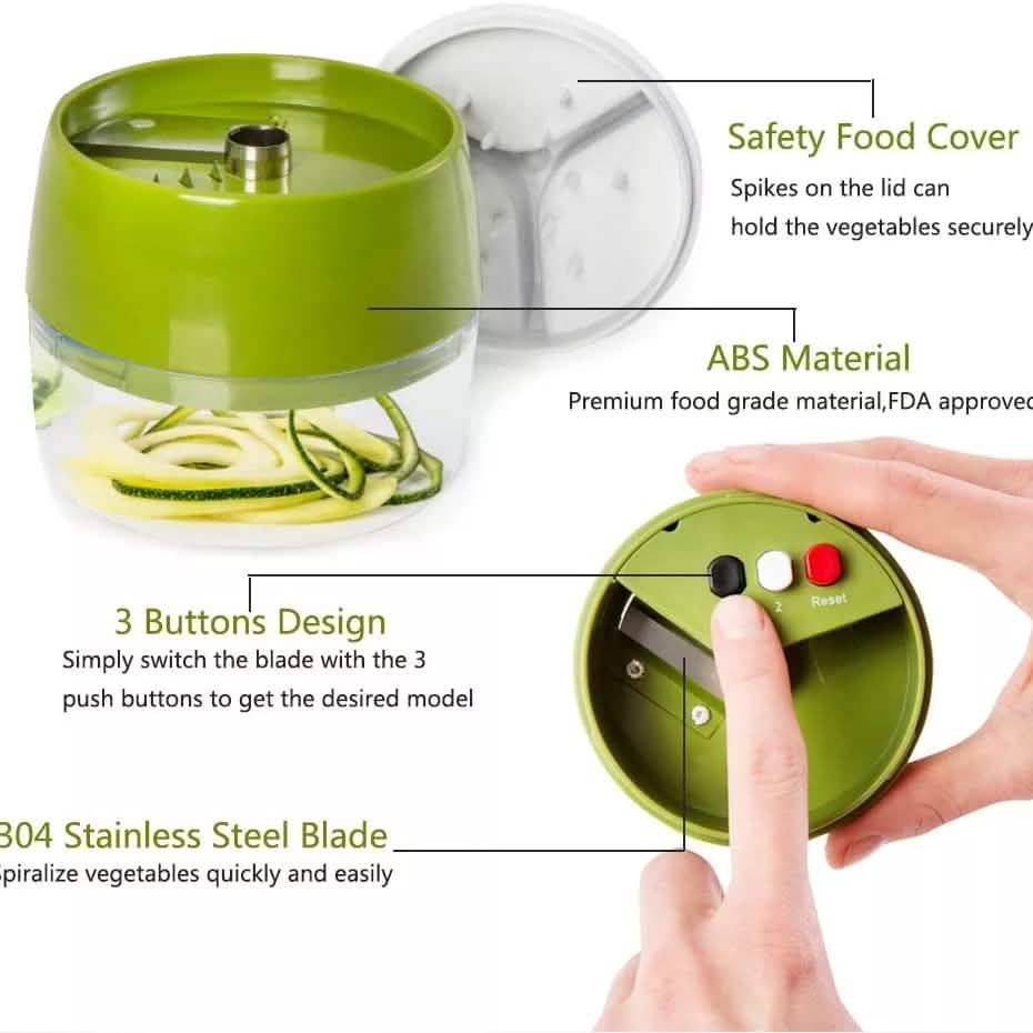4-in-1 Fruit Vegetable Slicer Adjustable Spiral Grater Kitchen & Dining - DailySale