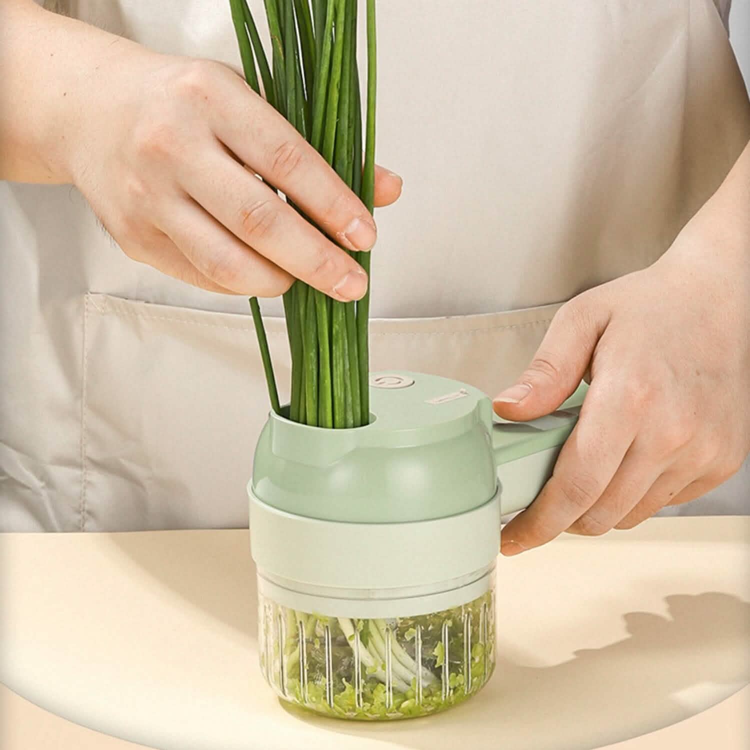 4-in-1 Handheld Electric Vegetable Chopper, Grinder, Slicer and Dicer Kitchen Tools & Gadgets - DailySale