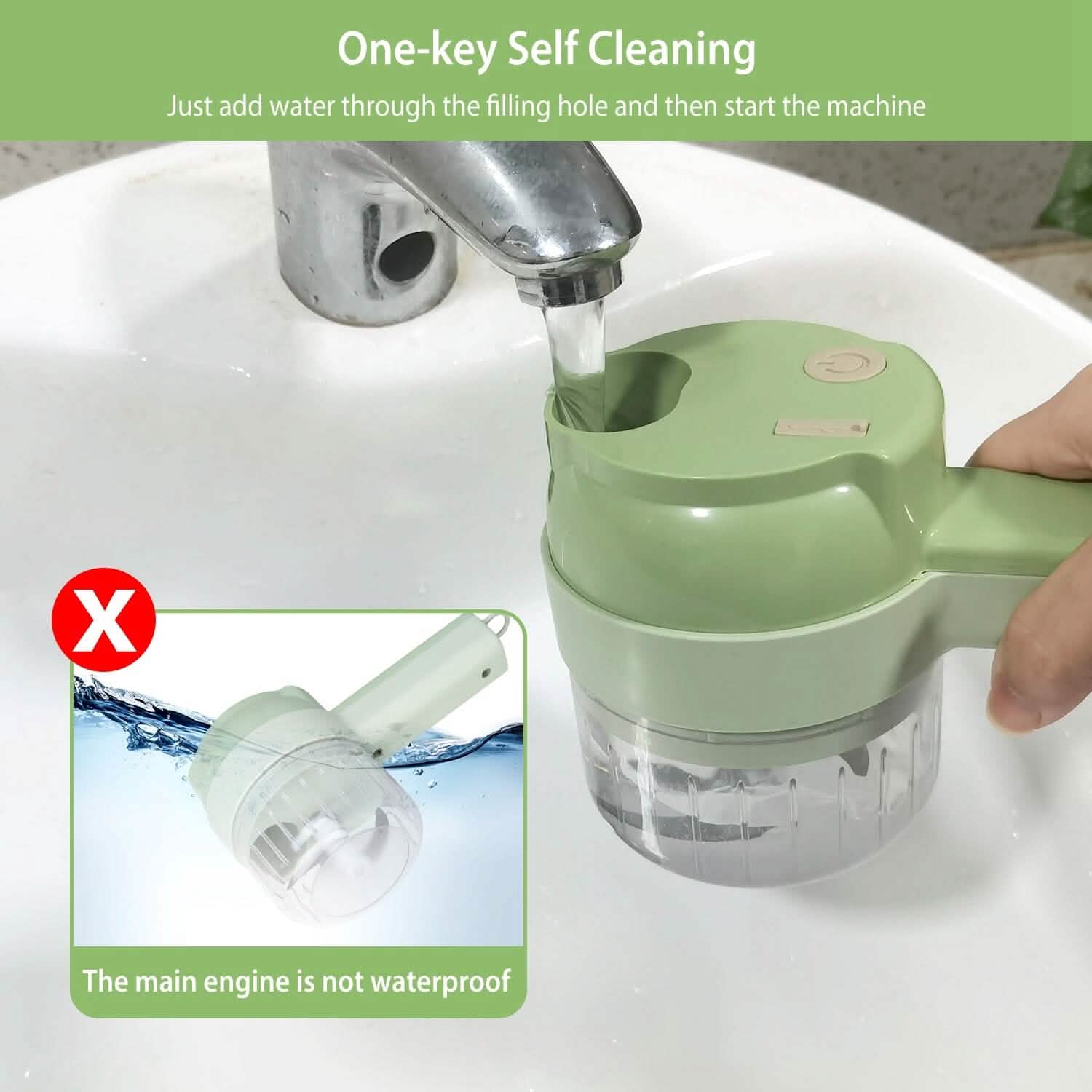 4-in-1 Handheld Electric Vegetable Chopper, Grinder, Slicer and Dicer Kitchen Tools & Gadgets - DailySale