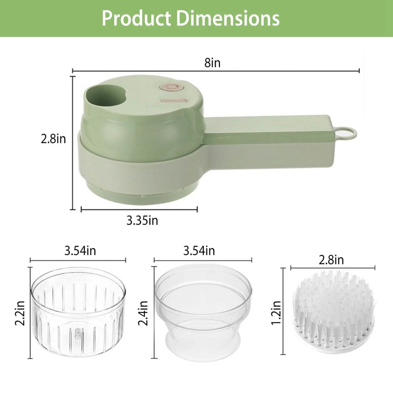 4-in-1 Handheld Electric Vegetable Chopper, Grinder, Slicer and Dicer Kitchen Tools & Gadgets - DailySale