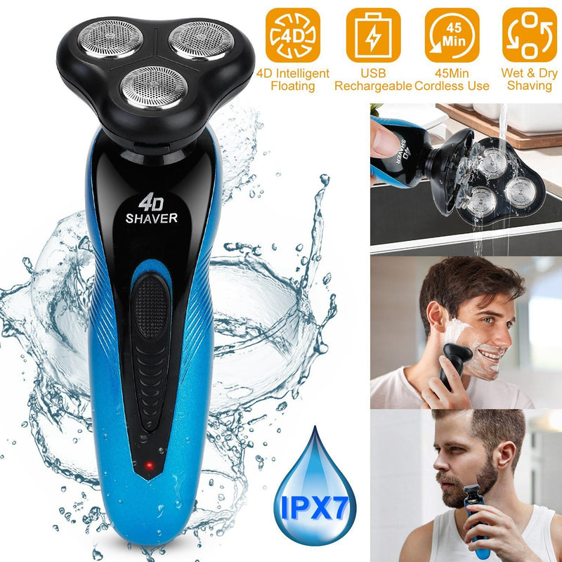 4-in-1 IPX7 Waterproof Beard Trimmer Cordless Razor for Men Men's Grooming - DailySale