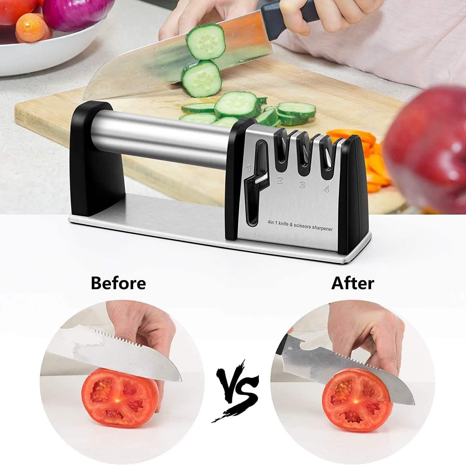 4 in 1 Kitchen Blade and Scissor Sharpening Tool Kitchen Tools & Gadgets - DailySale