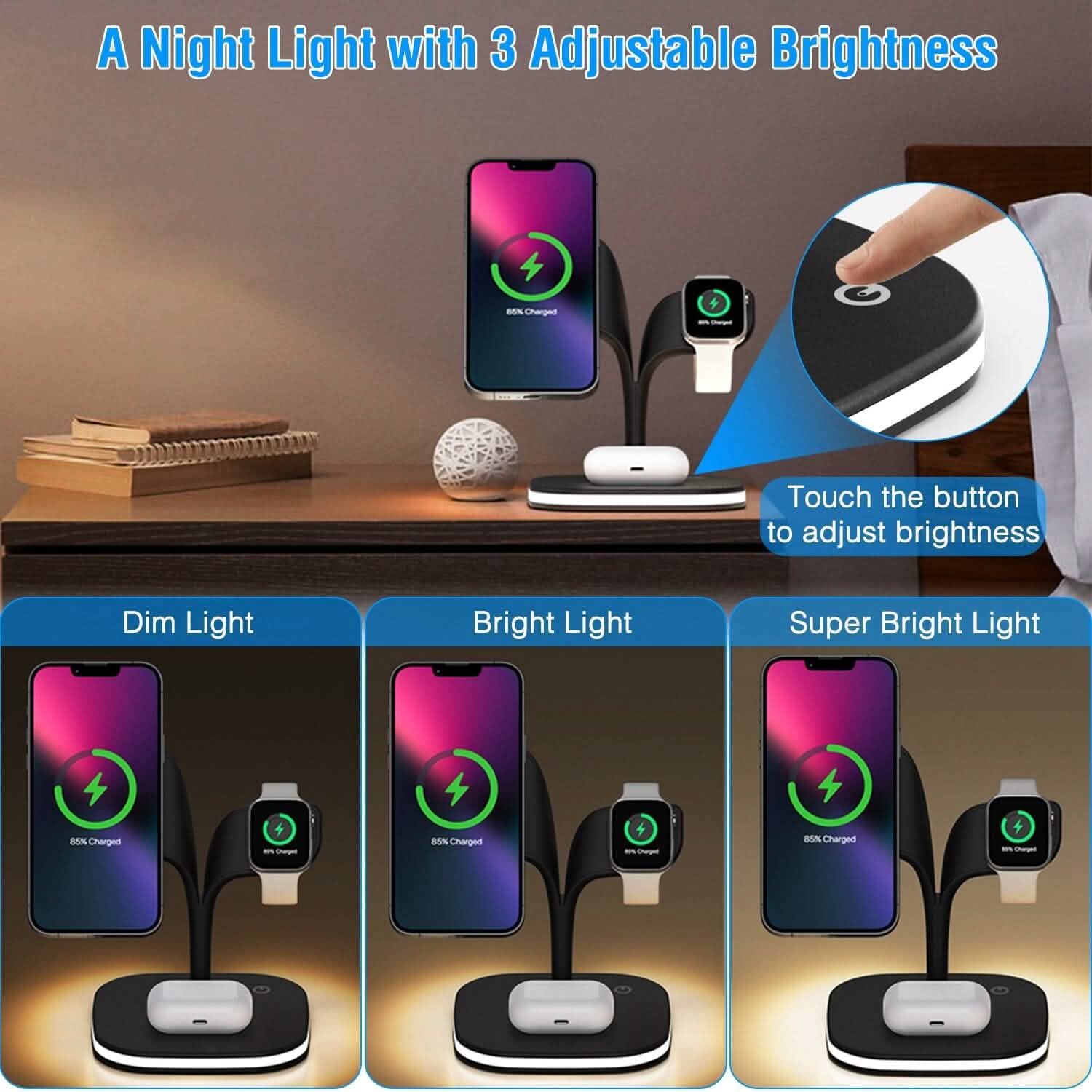 4-in-1 Magnetic Wireless Charging Station Dock Mobile Accessories - DailySale