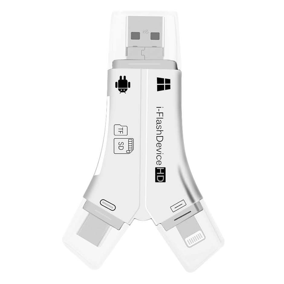 4-in-1 Media Transfer with Memory Card Computer Accessories 16GB White - DailySale