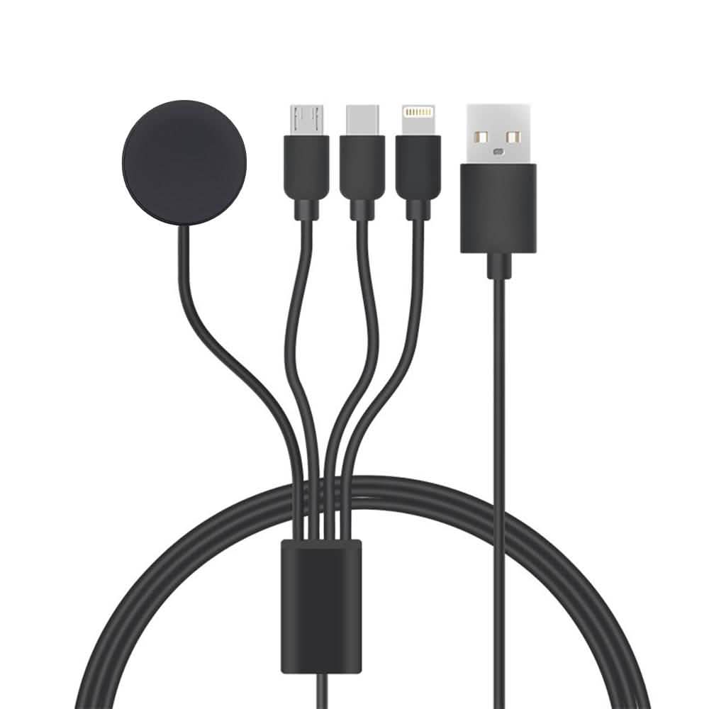 4-in-1 Multi Port & Apple Watch Charger Mobile Accessories Black - DailySale