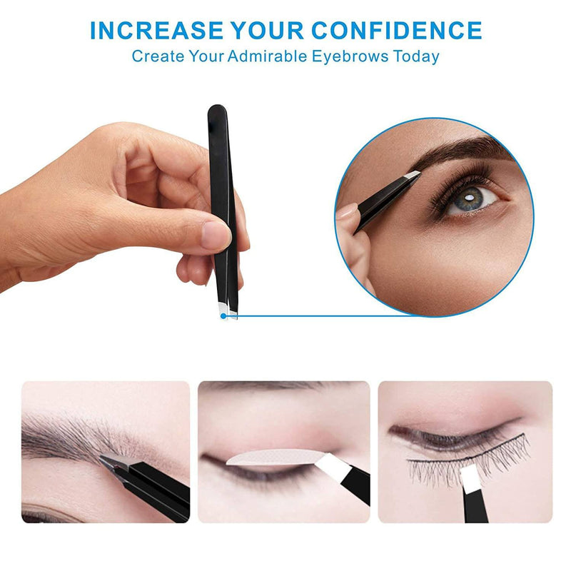 4-in-1 Professional Stainless Steel Tweezers for Eyebrows Beauty & Personal Care - DailySale