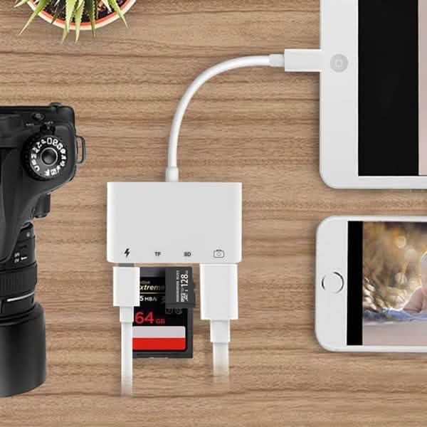 4-in-1 SD/TF Card Reader USB 2.0 Female OTG Adapter Cable Mobile Accessories - DailySale
