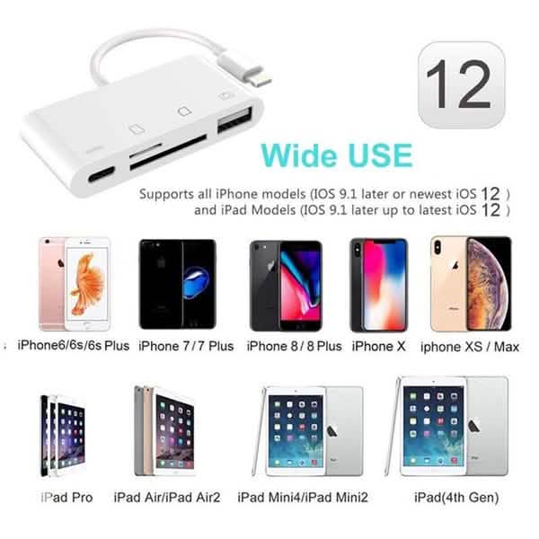 4-in-1 SD/TF Card Reader USB 2.0 Female OTG Adapter Cable Mobile Accessories - DailySale