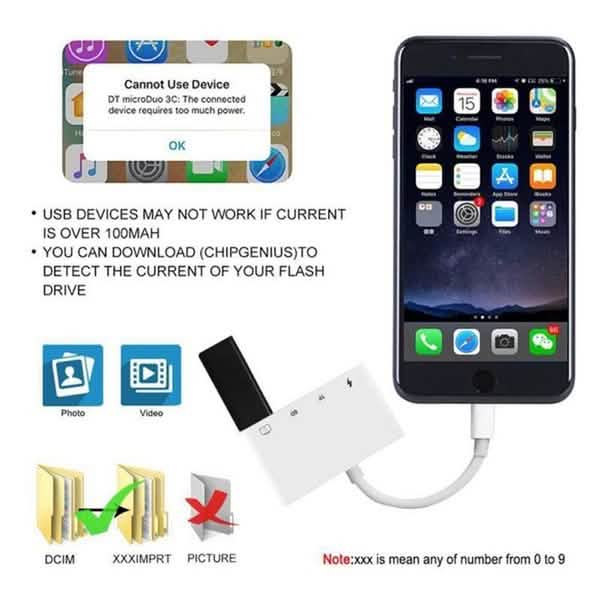 4-in-1 SD/TF Card Reader USB 2.0 Female OTG Adapter Cable Mobile Accessories - DailySale