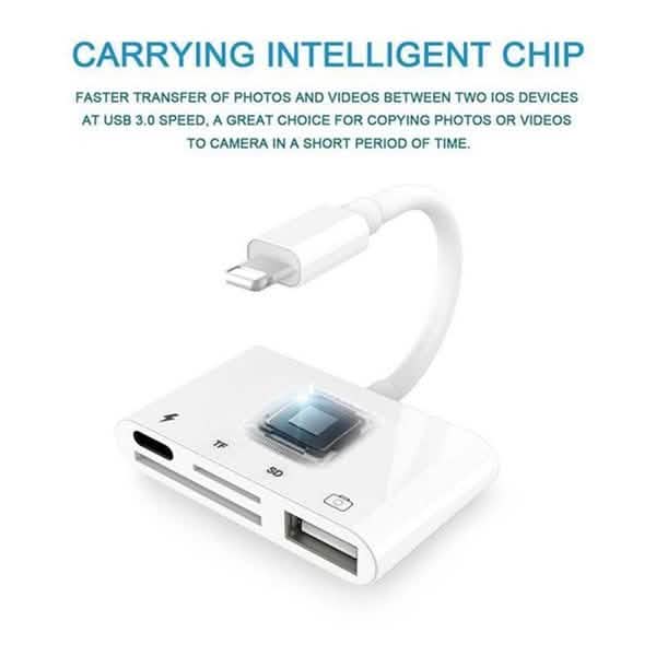 4-in-1 SD/TF Card Reader USB 2.0 Female OTG Adapter Cable Mobile Accessories - DailySale