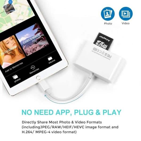 4-in-1 SD/TF Card Reader USB 2.0 Female OTG Adapter Cable Mobile Accessories - DailySale