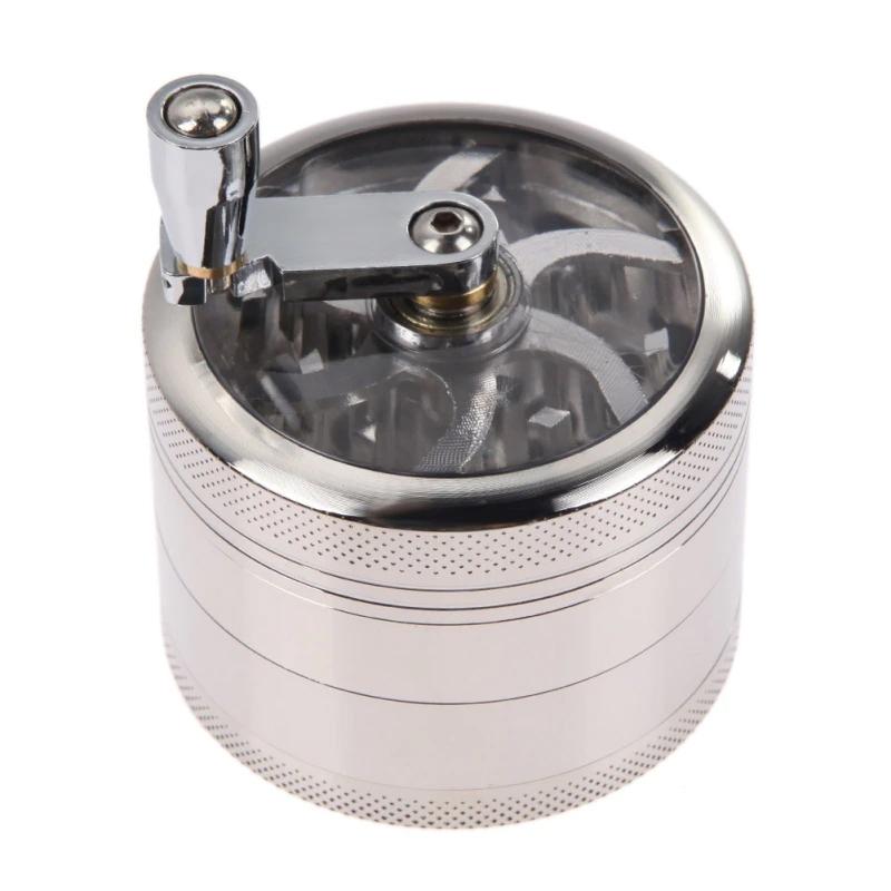 4 Layer Tobacco Grinder Manual Metal Crusher Everything Else Silver - DailySale