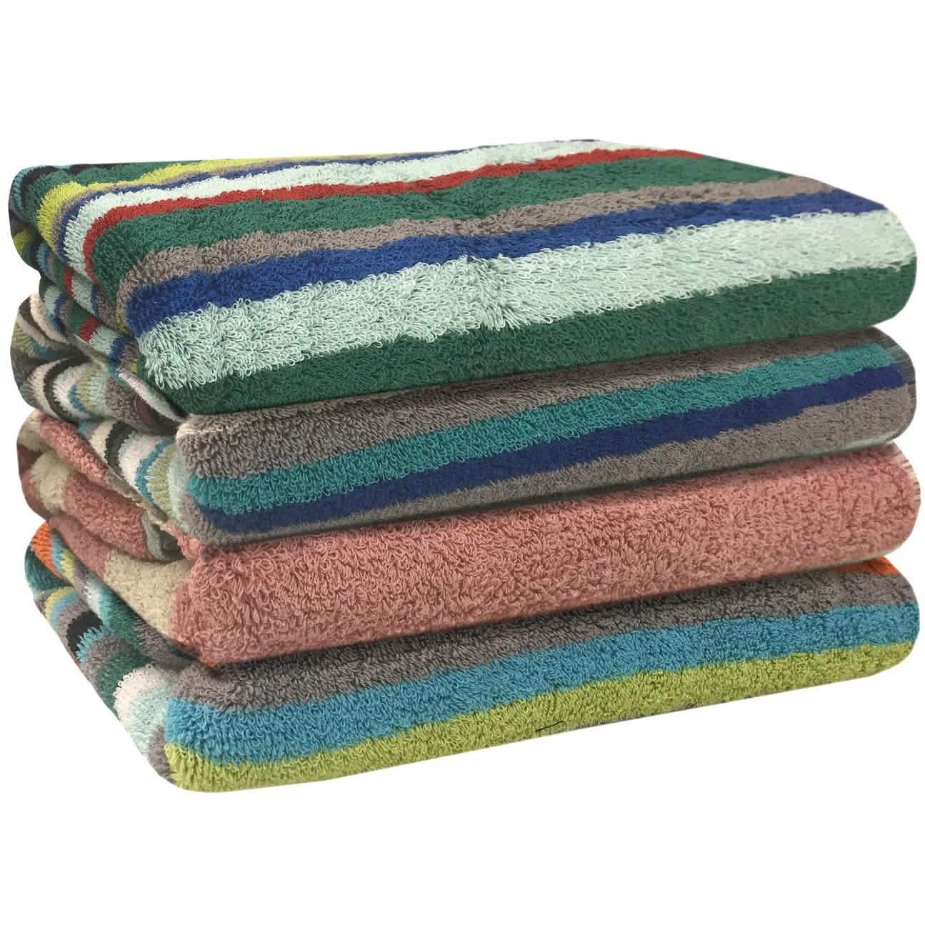 4-Pack: 100% Cotton Extra Absorbent Multicolor Bath Towels Bath - DailySale