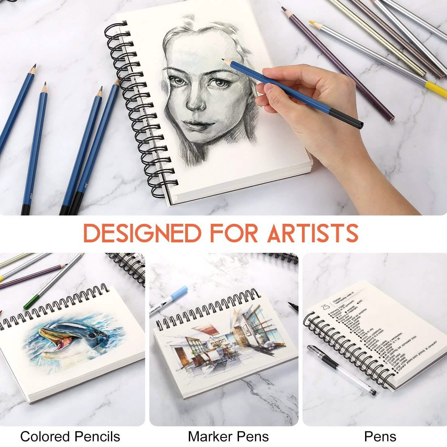 4-Pack: 100 Sheets Sketch Book Toys & Games - DailySale