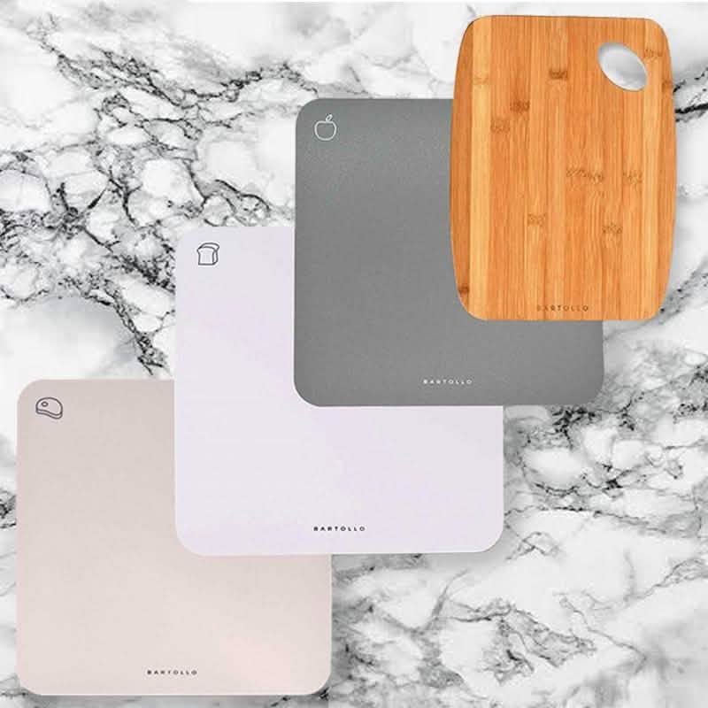 4-Pack: Bartollo Non-Slip Cutting Boards with Free Knife Kitchen Essentials - DailySale