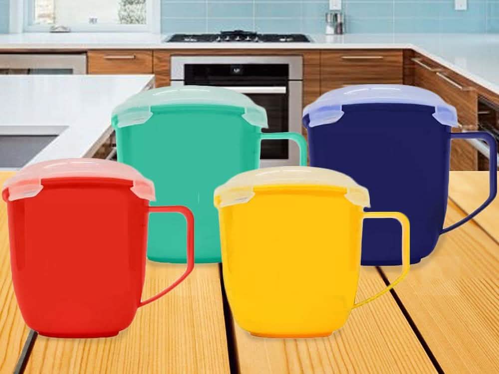 4-Pack: Bell & Howell Microwave Mugs with Vented Lids Kitchen Essentials - DailySale