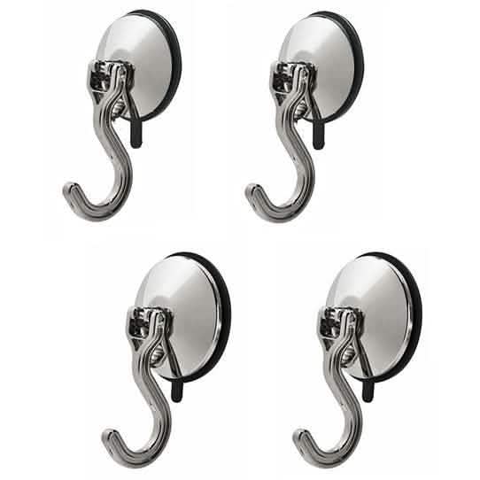4-Pack: Bracketron Heavy-Duty Hooks Mount Everything Else Chrome - DailySale
