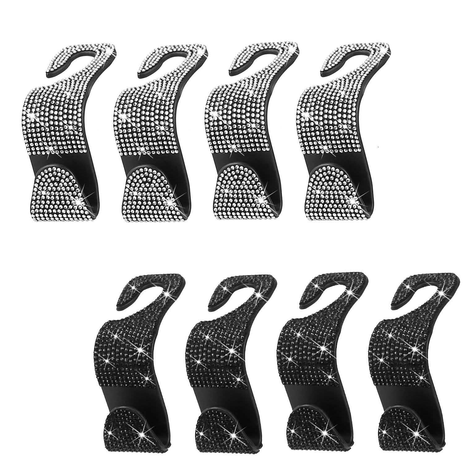 4-Pack: Car Headrest Hooks Bling Rhinestones Back Seat Organizer Hanger Holder Automotive - DailySale