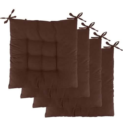 4-Pack: Chair Cushion Pads Pillow Furniture & Decor Brown - DailySale
