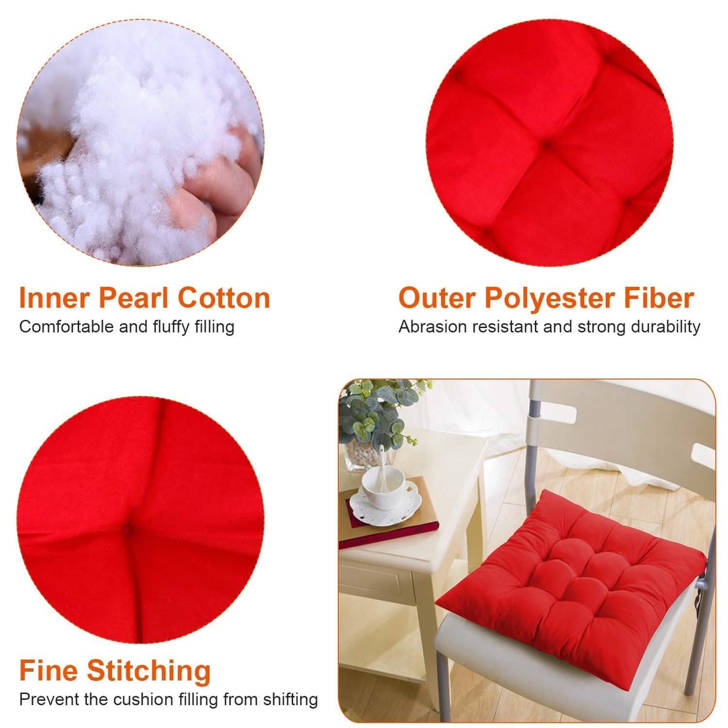 4-Pack: Chair Cushion Pads Pillow Furniture & Decor - DailySale