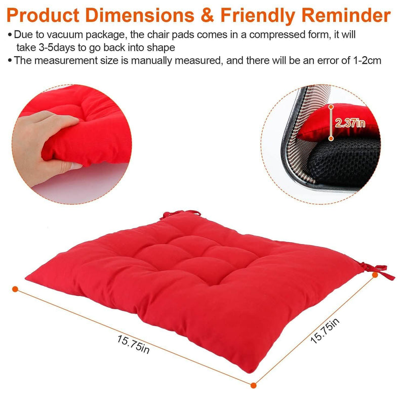 4-Pack: Chair Cushion Pads Pillow Furniture & Decor - DailySale
