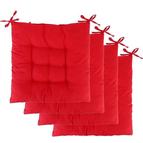 4-Pack: Chair Cushion Pads Pillow Furniture & Decor Red - DailySale