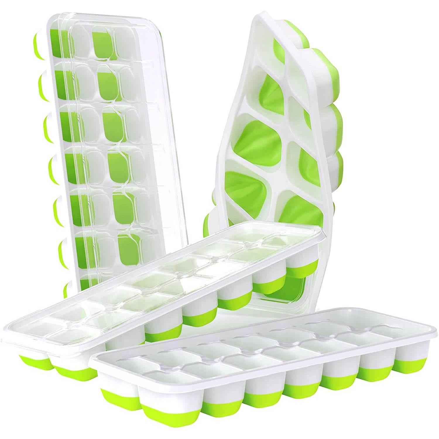 lce Cube Trays Silicone Ice Cube Tray with Removable Lid Easy