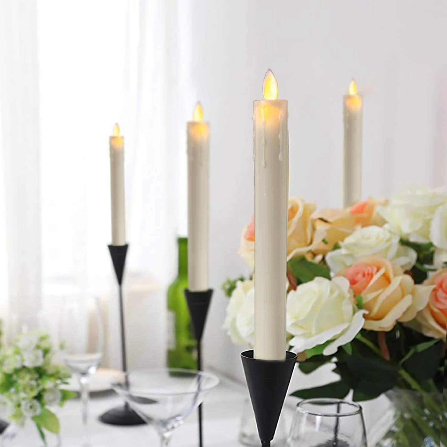 4-Pack: Elegant Glow Candle 9” Flameless Battery Taper Lighting & Decor - DailySale