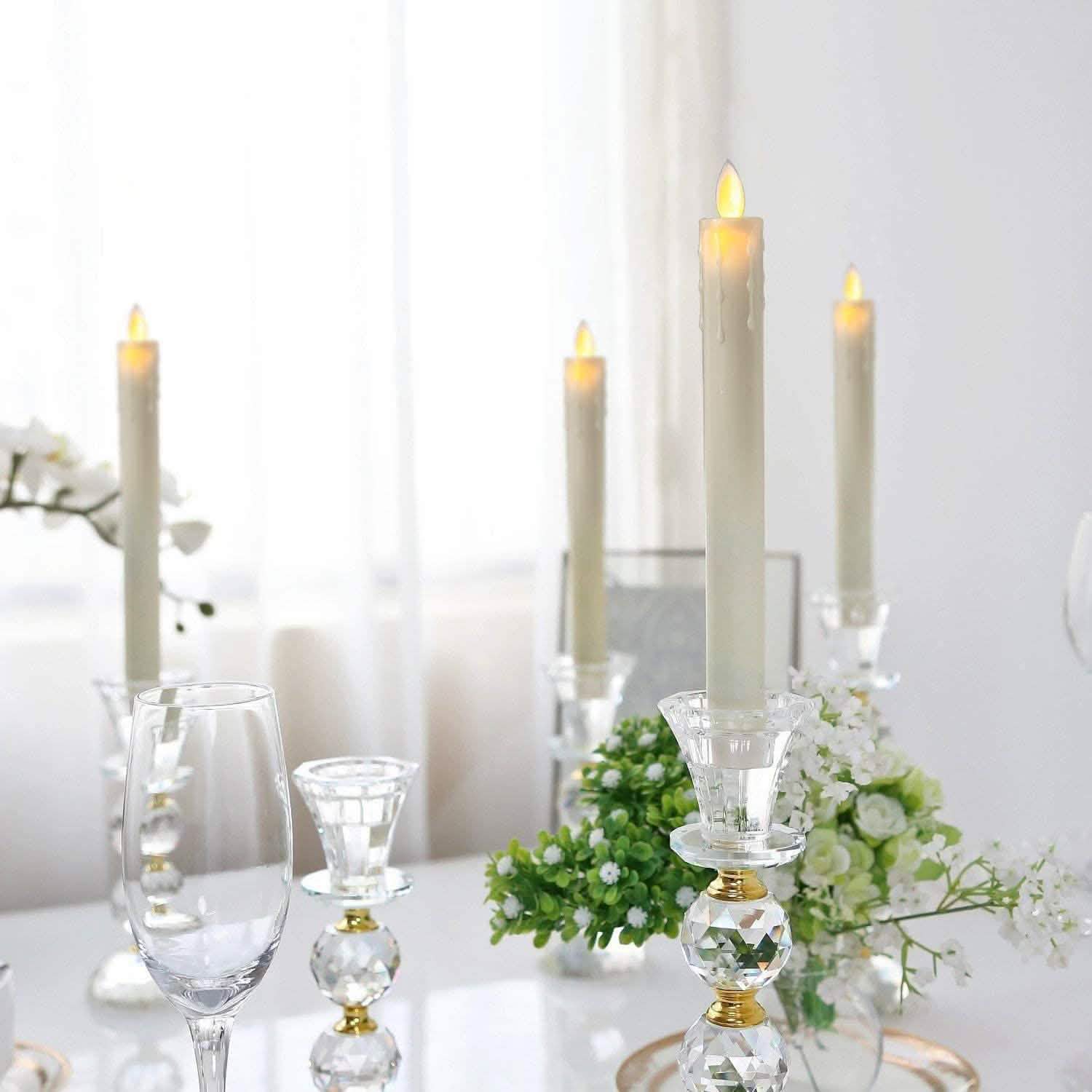 4-Pack: Elegant Glow Candle 9” Flameless Battery Taper Lighting & Decor - DailySale