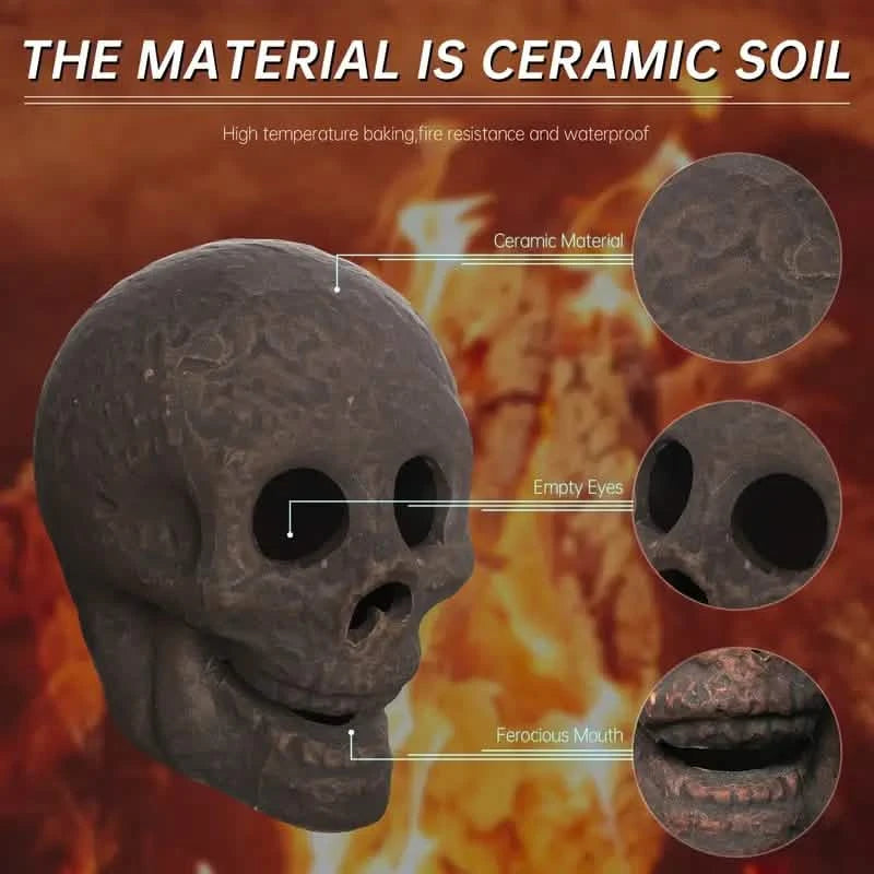 4-Pack: Halloween Fire Pit Skull Ceramic Props Holiday Decor & Apparel - DailySale