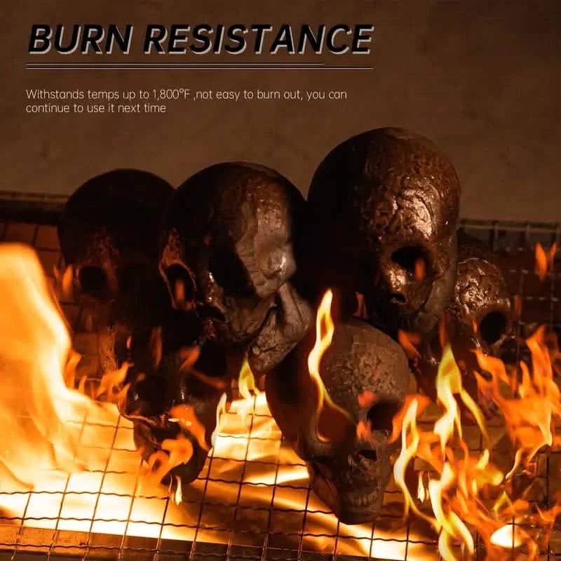 4-Pack: Halloween Fire Pit Skull Ceramic Props Holiday Decor & Apparel - DailySale