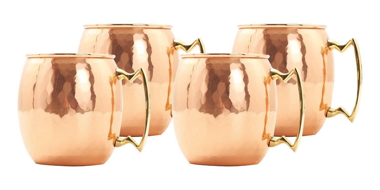 4-Pack: Hammered Copper-Finish Moscow Mule Mugs Kitchen Essentials - DailySale