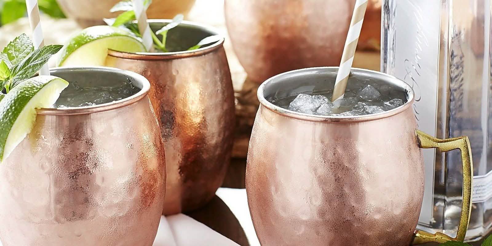 4-Pack: Hammered Copper-Finish Moscow Mule Mugs Kitchen Essentials - DailySale