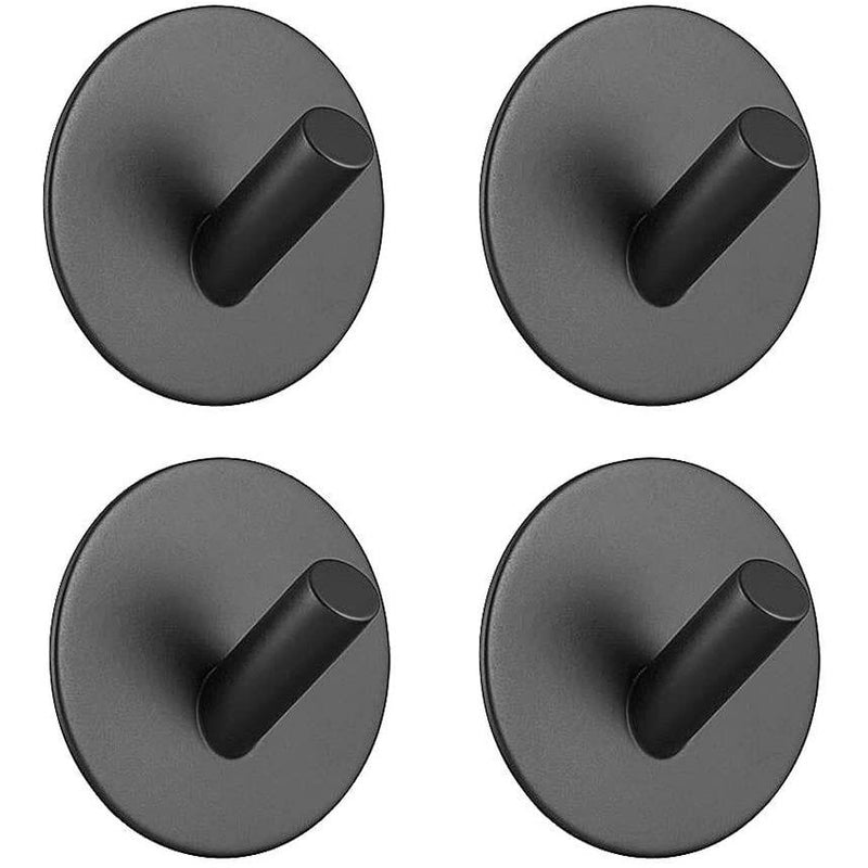 4-Pack: Heavy Duty Durable 304 Stainless Steel Wall Hangers Bath Circle Black - DailySale