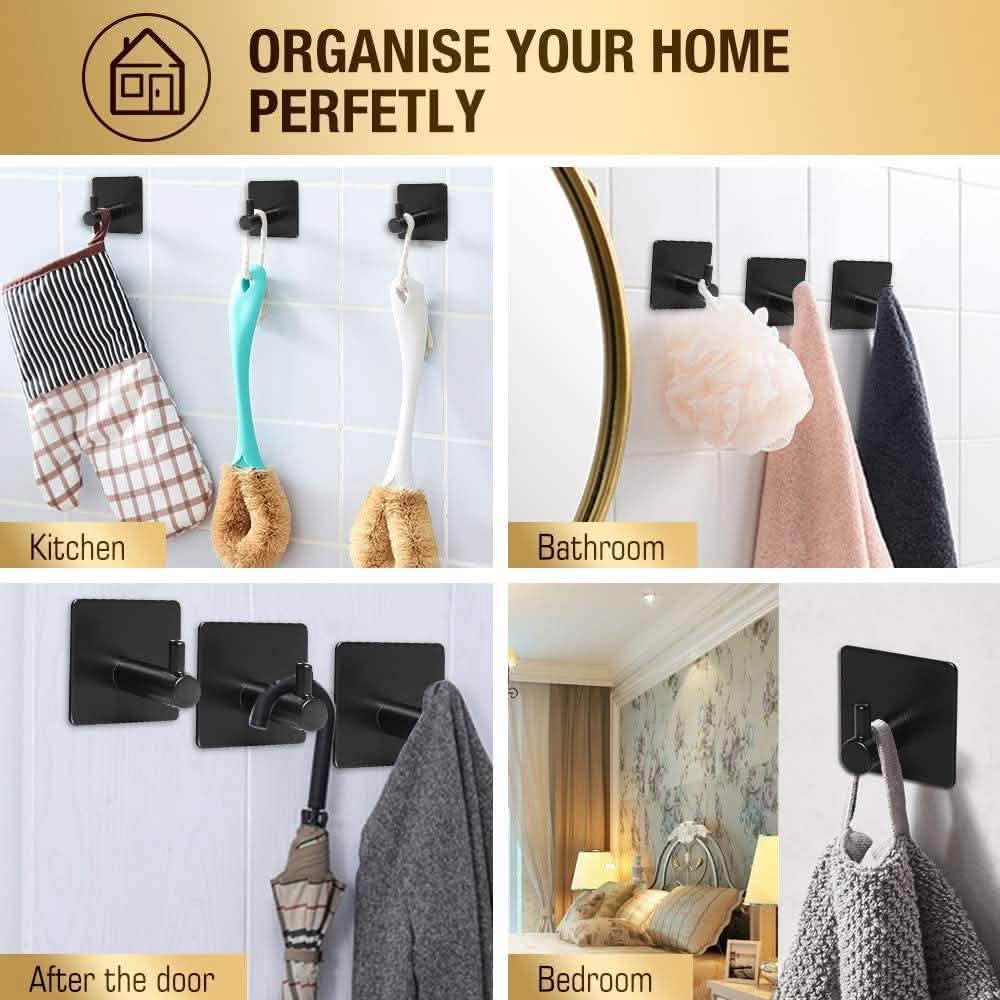 4-Pack: Heavy Duty Durable 304 Stainless Steel Wall Hangers Bath - DailySale