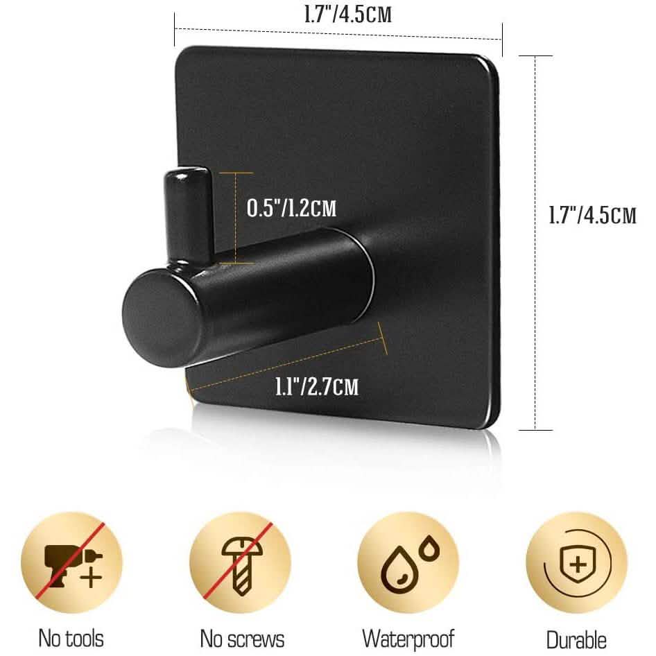 4-Pack: Heavy Duty Durable 304 Stainless Steel Wall Hangers Bath - DailySale