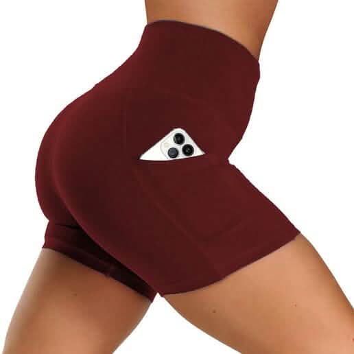 4-Pack: High Waist Soft Yoga Shorts for Women with 2 Side Pockets Women's Bottoms - DailySale