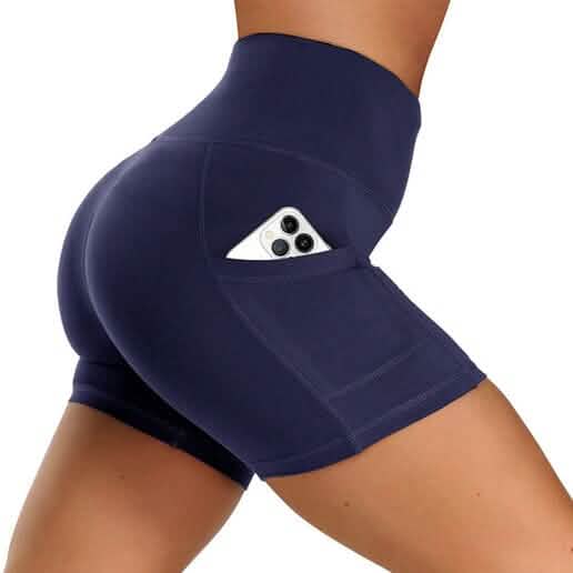 4-Pack: High Waist Soft Yoga Shorts for Women with 2 Side Pockets Women's Bottoms - DailySale