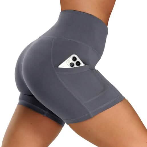 4-Pack: High Waist Soft Yoga Shorts for Women with 2 Side Pockets Women's Bottoms - DailySale