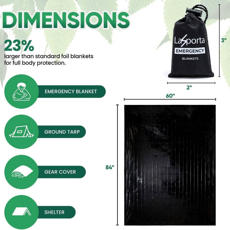 4-Pack: LaSporta Emergency Space Blankets Sports & Outdoors - DailySale