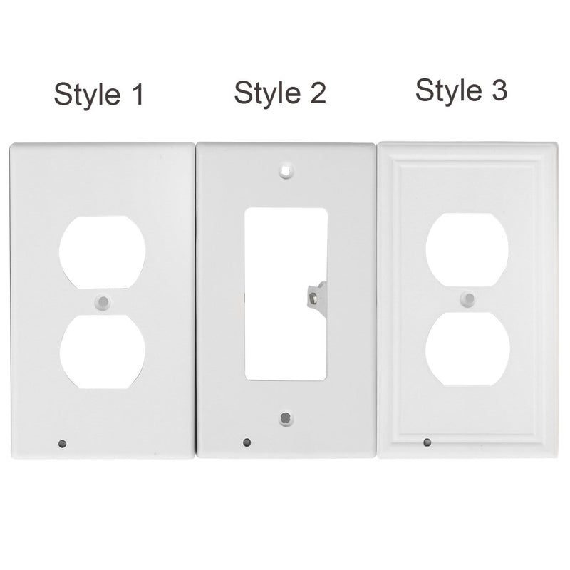Three different styles of LED Night Light Outlet Covers, available at Dailysale